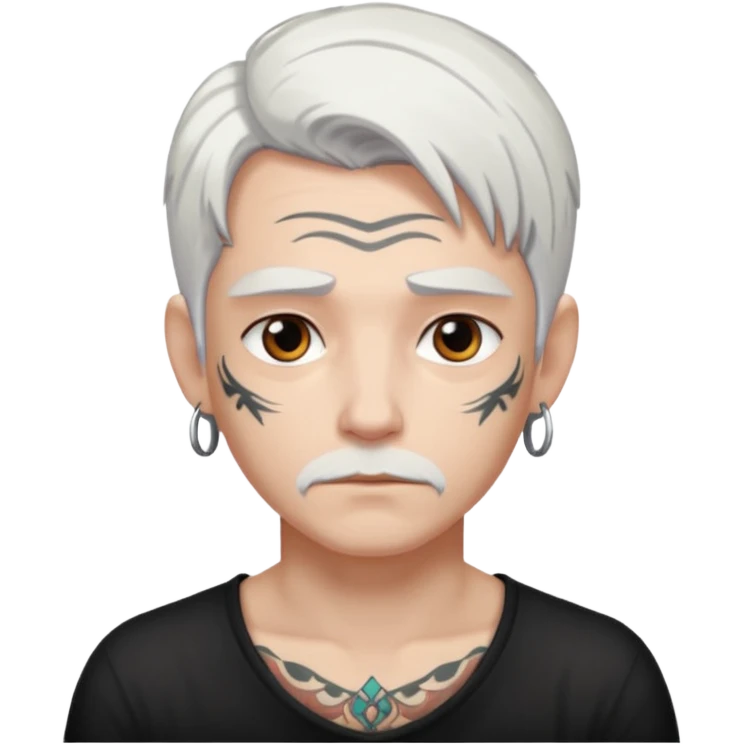 white haired tattooed emoji