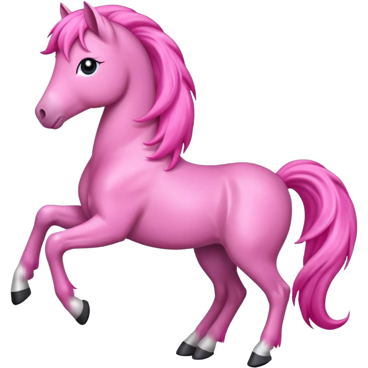 pink pony rearing up on its hind legs emoji