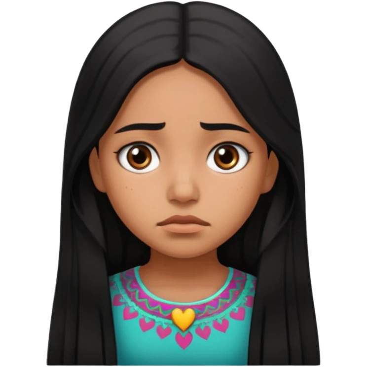 Mexican girl with very sad emoji