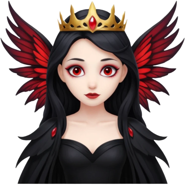 Dark fairy queen – Black gown, red eyes, wings


























 emoji