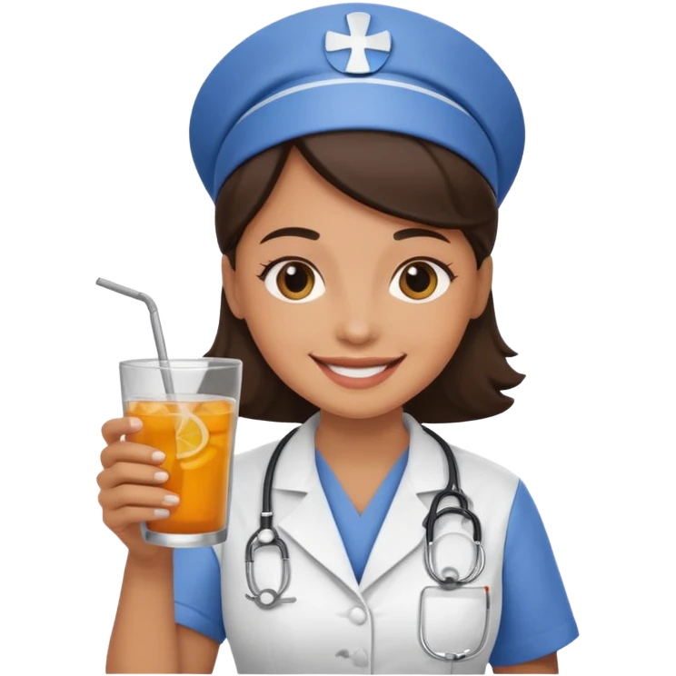 nurse holding drink emoji