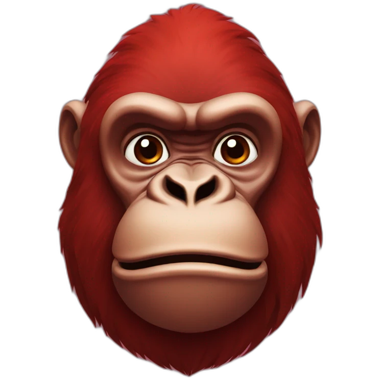 Red gorilla head  emoji