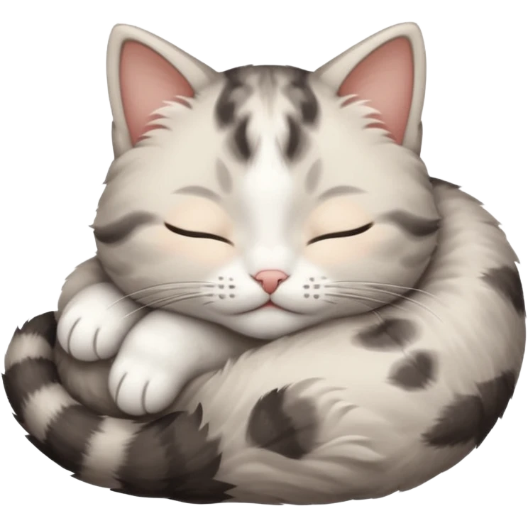 grey and white small cat with eyes closed lying down upside down tightly covering its own face emoji