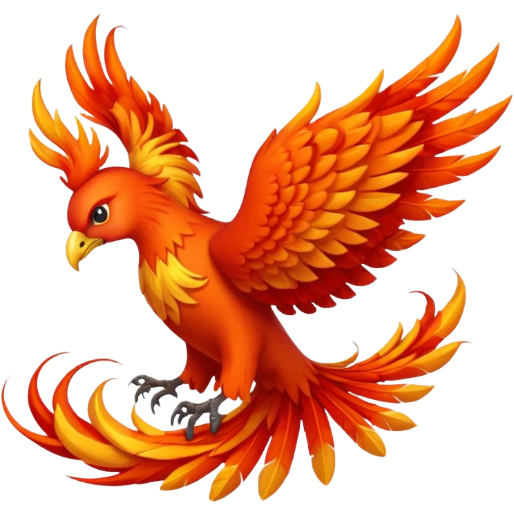 Bored blazing phoenix emoji
