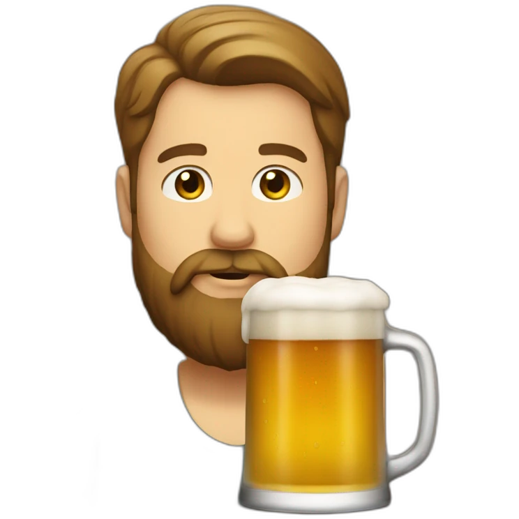 beared man drinking beer emoji