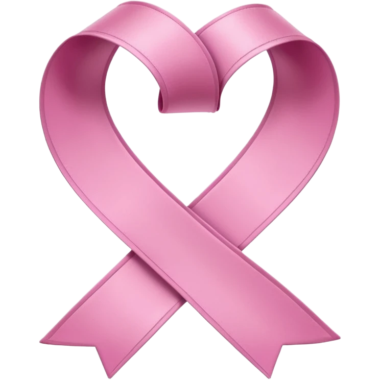 ribbon folded into a loop symbolizing self-care, with clear contours, shadows and highlights, simple and bright, emoji style emoji