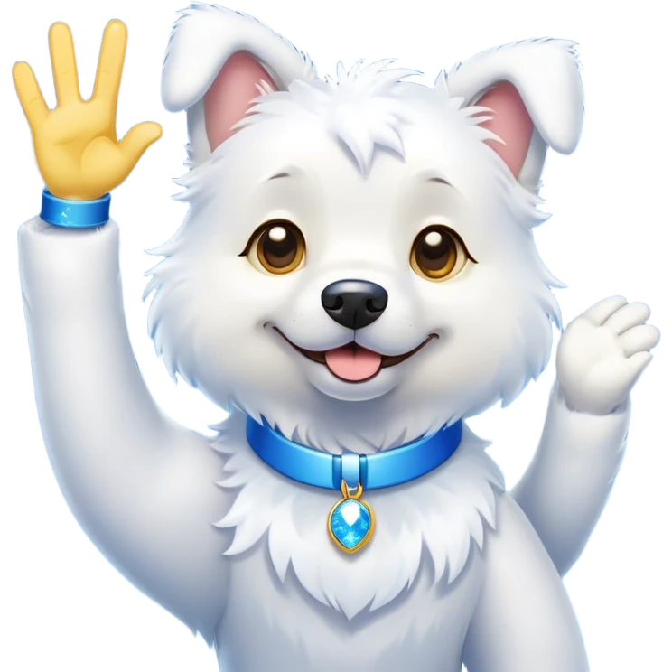 A proud cartoon dog giving a perfect OK hand gesture with sparkles all around emoji