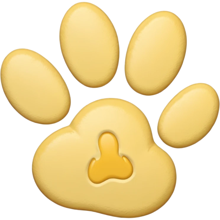 a pastel yellow pawprint emoji