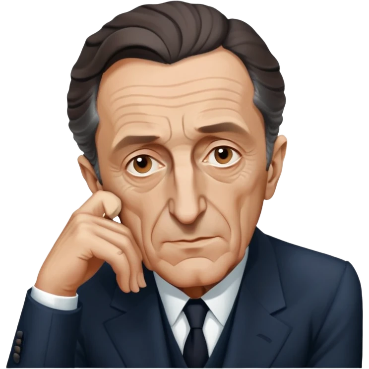 portrait of Maurice Merleau-Ponty, French philosopher, thoughtful expression, suit, no glasses emoji