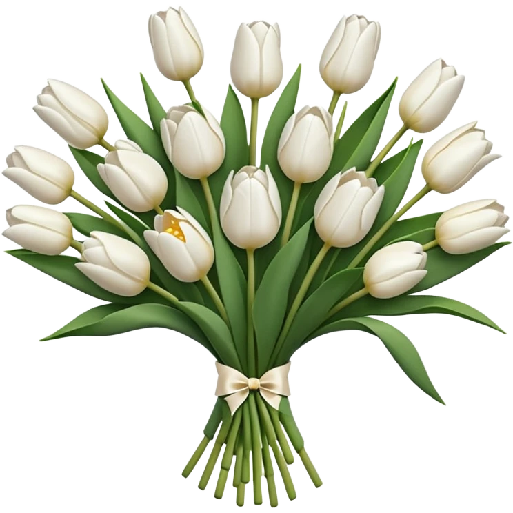 White tulips bouque emoji