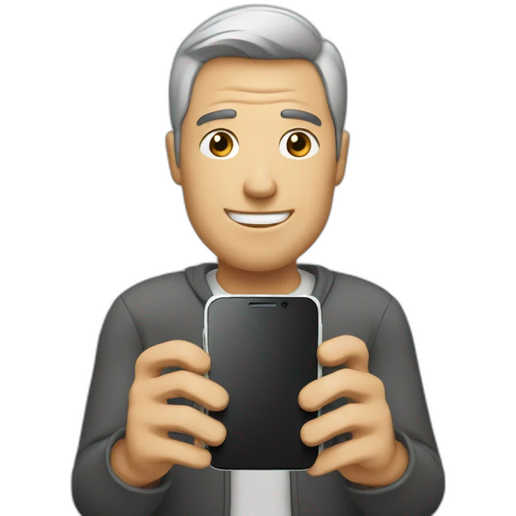 Smartphone with man emoji