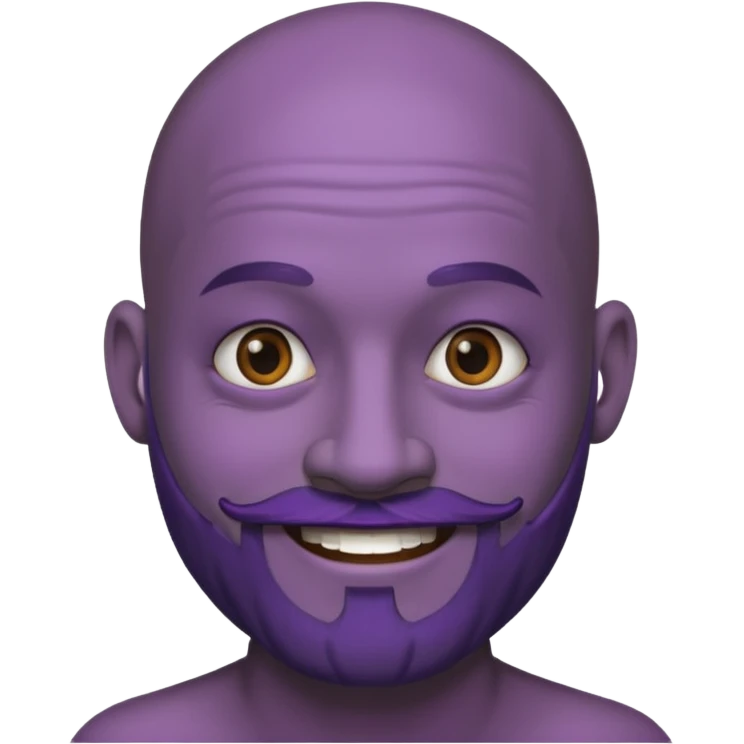 bald purple bearded man with black face tattoo emoji