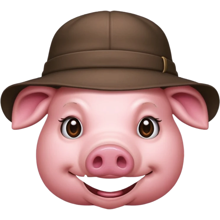 pig wear hat emoji