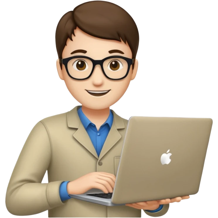 a programmer happy with a microsoft laptop emoji