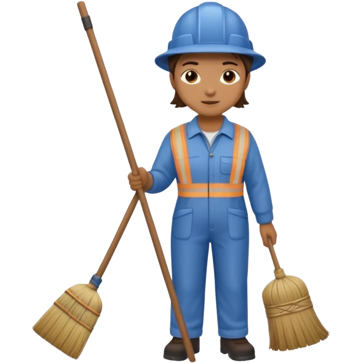 street sweeper with broom emoji
