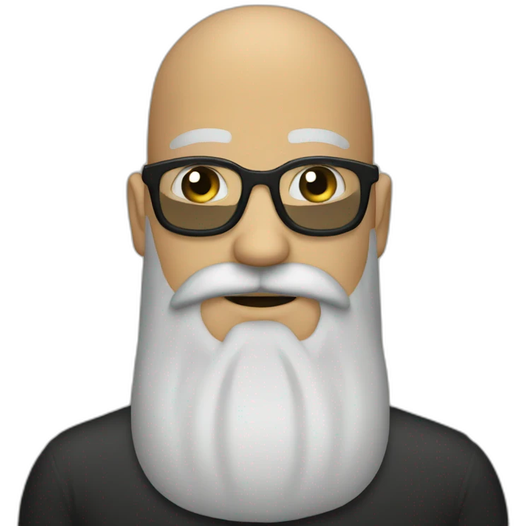 a bald man with moustache and long black beard emoji
