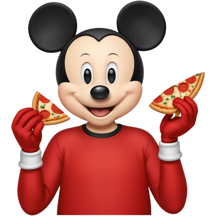 Mickey comiendo pizza  emoji