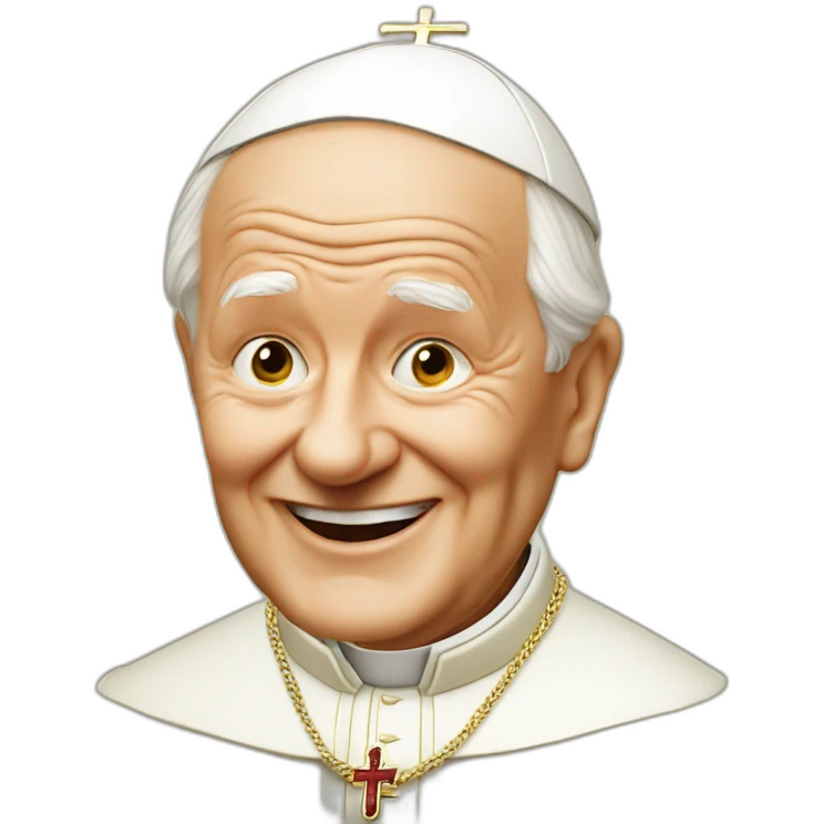pope john paul ii goofy face emoji