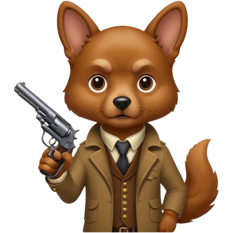 Chien qui tient un revolver emoji | AI Emoji Generator