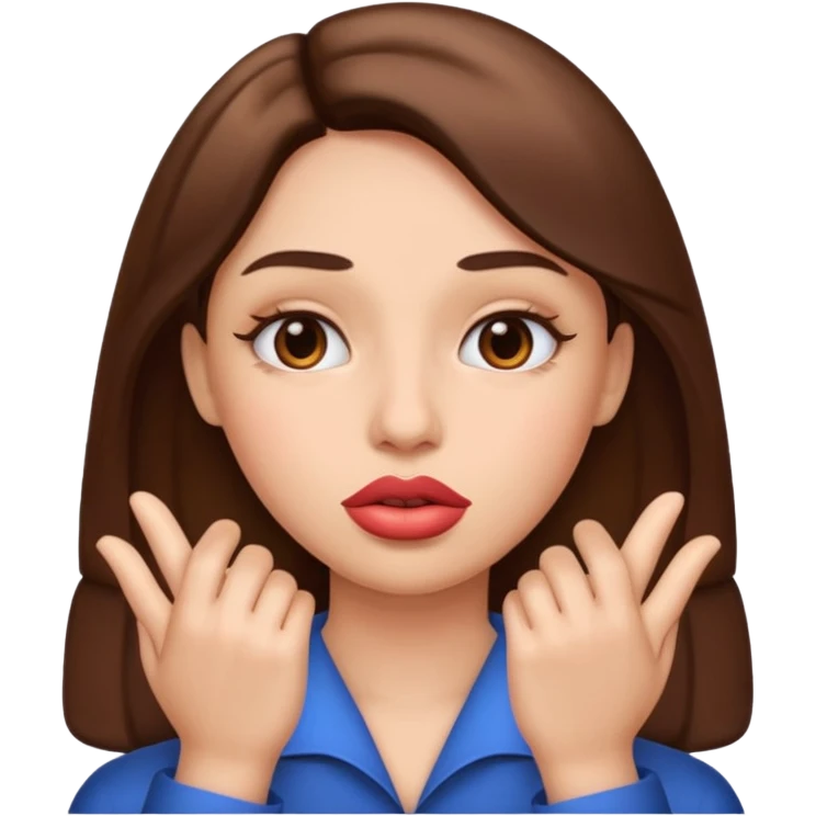 I want an emoji with big lips and hands with an judging vibe emoji