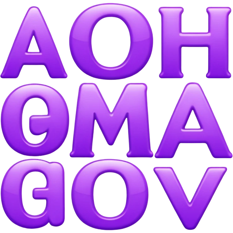 purple alphabet letters emoji