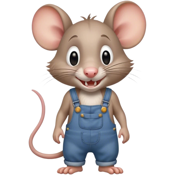 dizzy cartoon hillbilly rat wearing overalls no shirt. standing and ...