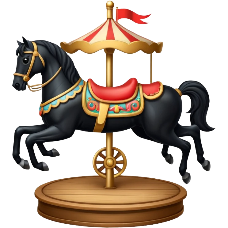 carousel, black horse emoji
