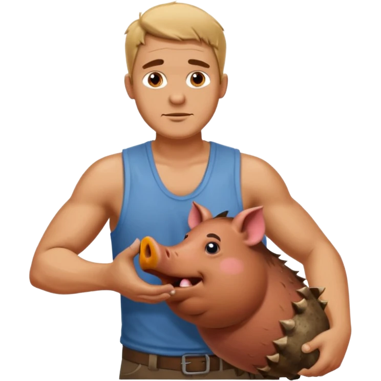 Man slapping a hog emoji