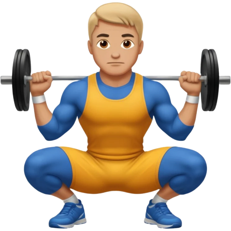 Guy squating without a dumbell emoji