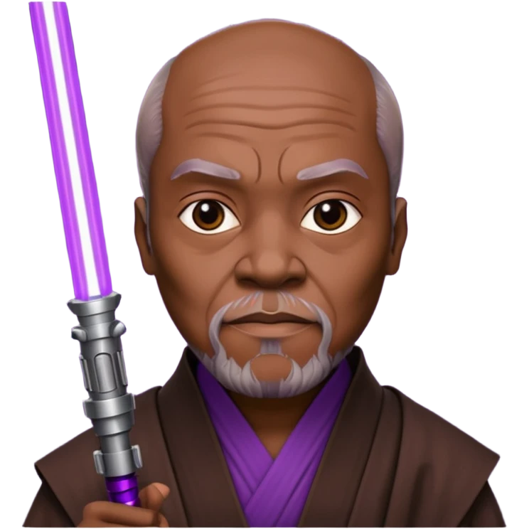 star wars master windu with purple lightsaber emoji