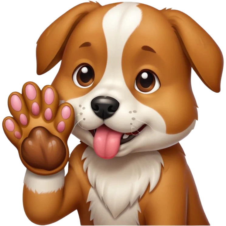 Dog licking paw emoji