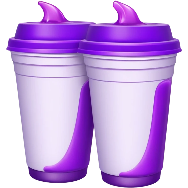 two styrofoam cups stacked with purple liquid in them emoji