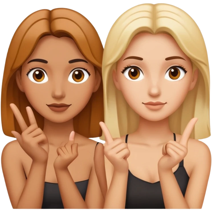 Face with correction gesture and three female figures emoji