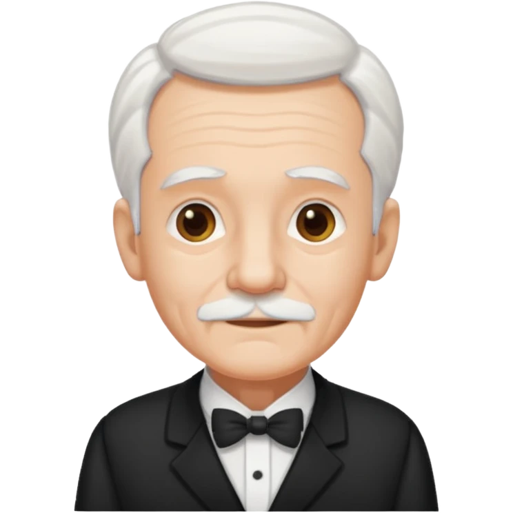 ai aik old man with white hair wearing waitor dress emoji