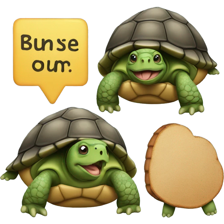 turtle with 🤘 sign emoji