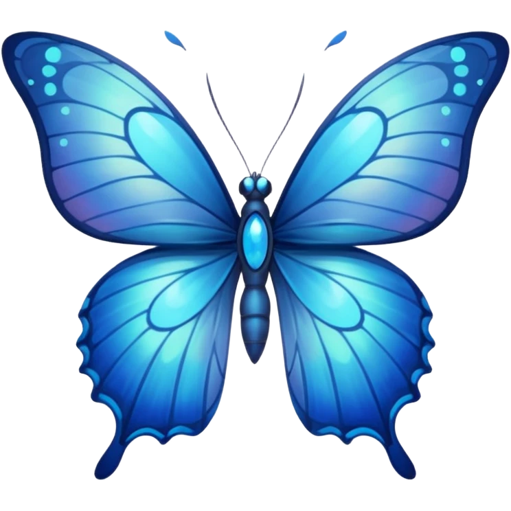 Moon butterfly blue emoji