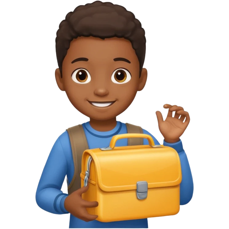 balck child with lunchbox emoji