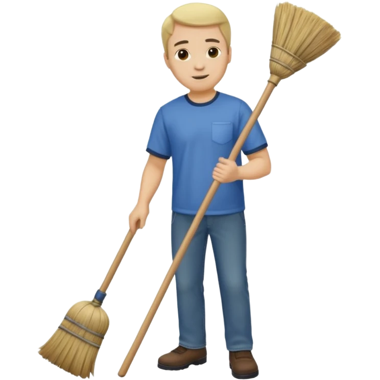 ligth man sweeping emoji
