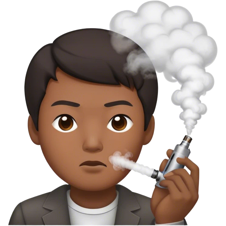 square-headed asian dude vaping  emoji