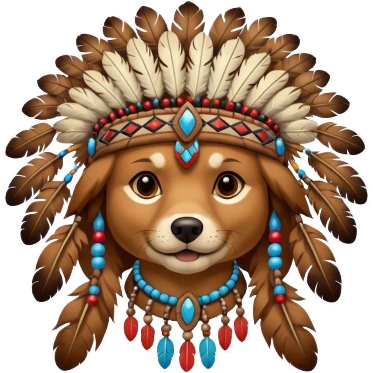 dog in a Native American costume emoji