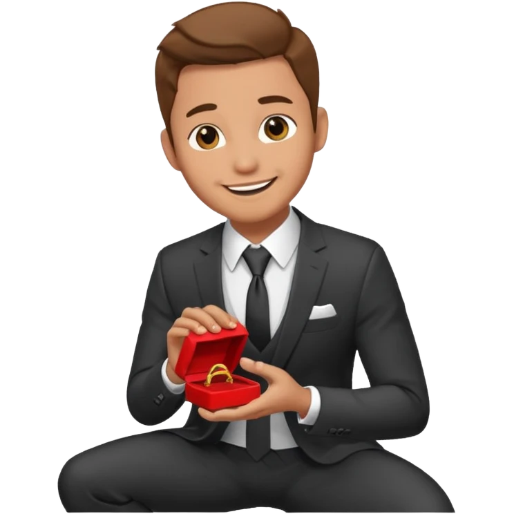 man kneeling and asking for marriage emoji