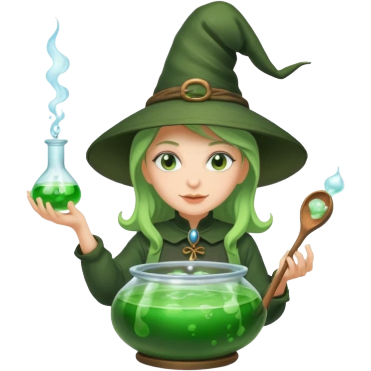 green witch cooking potion emoji