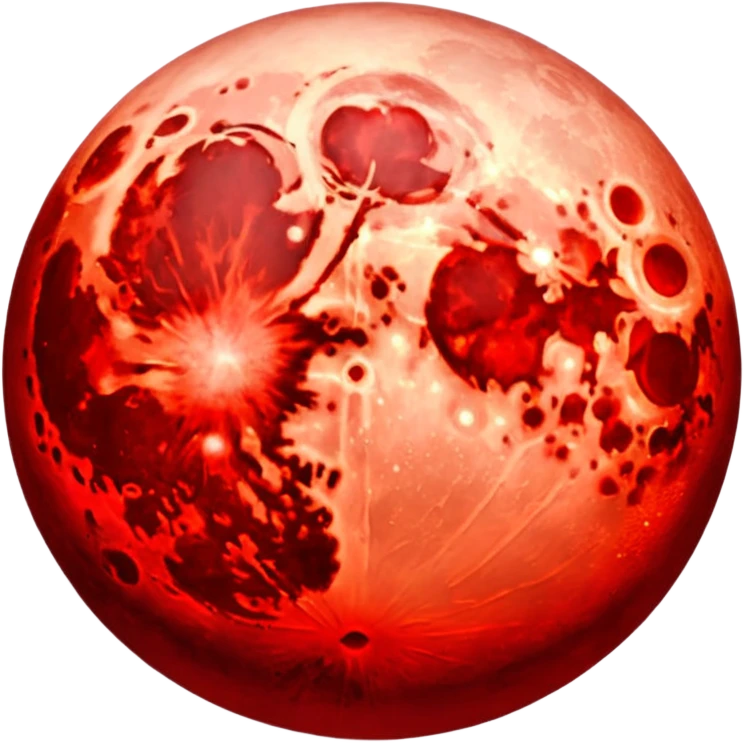 Red moon from lunar eclipse emoji