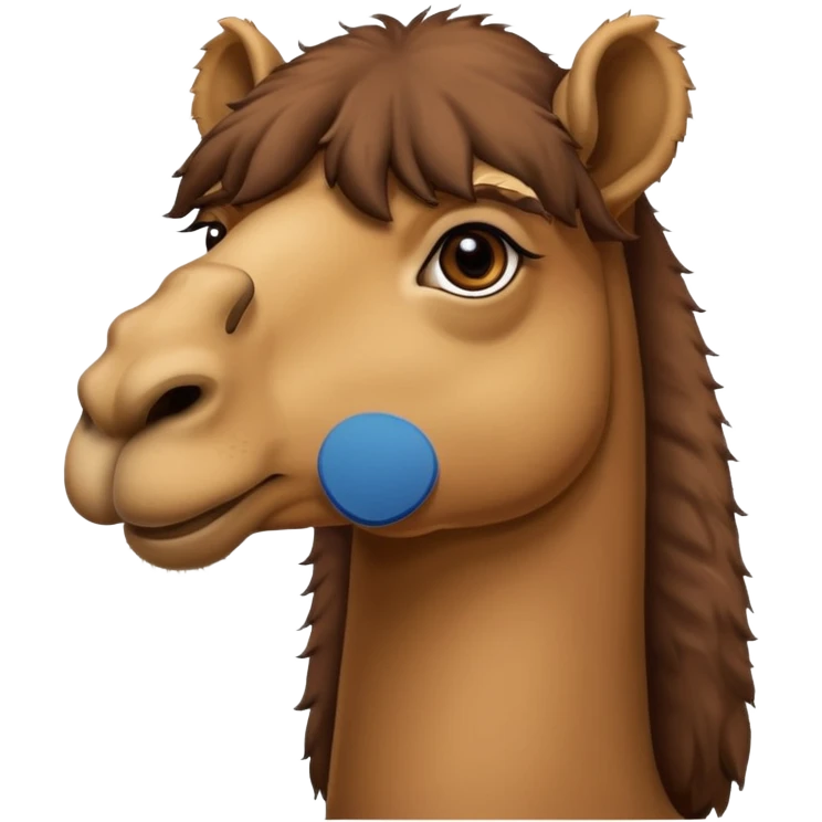 a camel with a big nose looking at you emoji