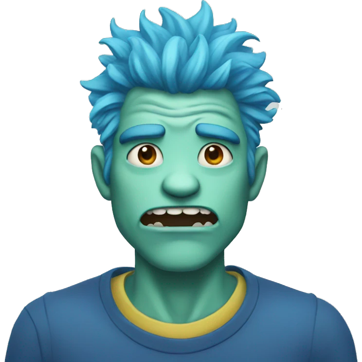blue haired monster emoji