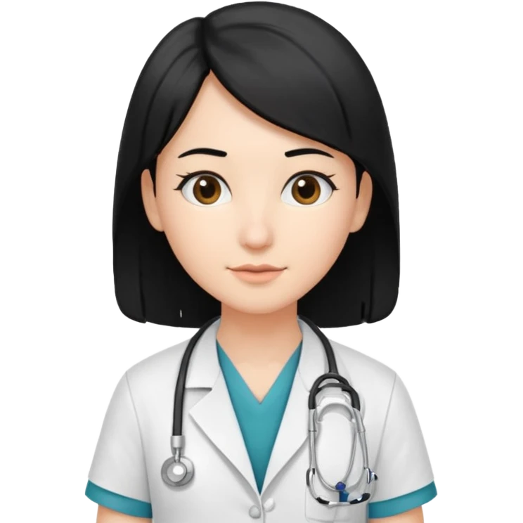 doctor black hair emoji