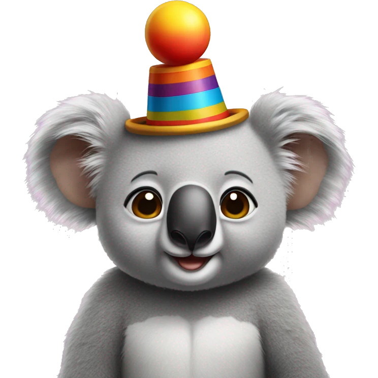 A koala with a clown Afro emoji