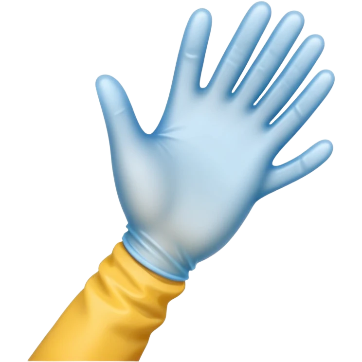 pulling on plastic glove emoji