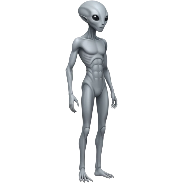 fullbody humanoid gray alien direct sideview emoji