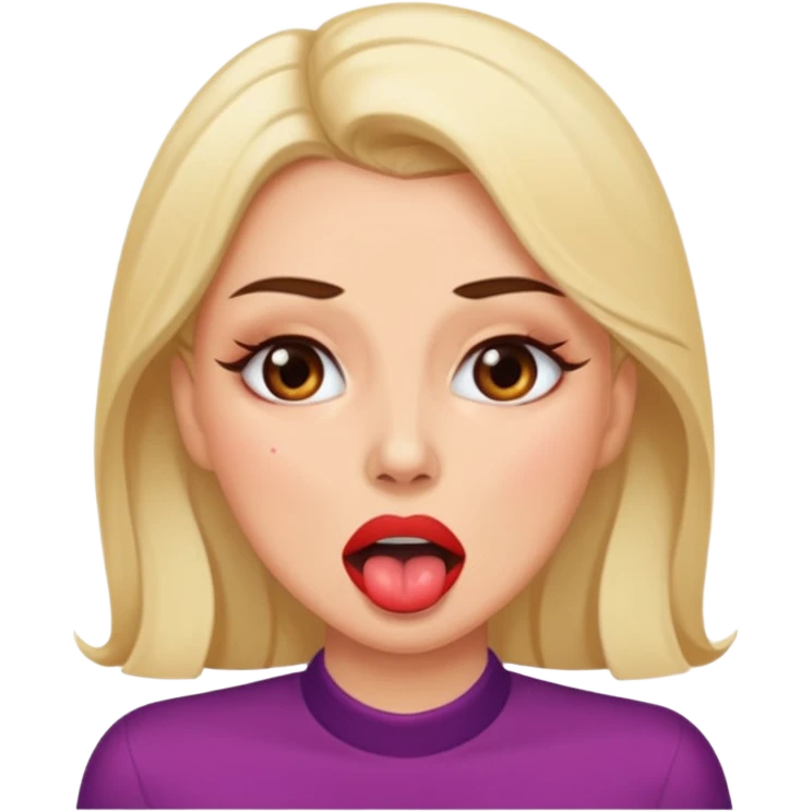 wife with beautiful makeup drools emoji